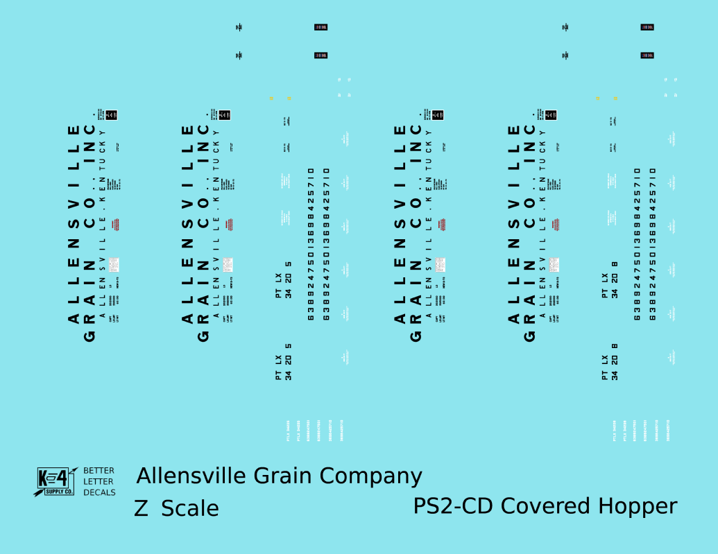 Allensville Grain Co. PS-2CD Covered Hopper Black Kentucky
