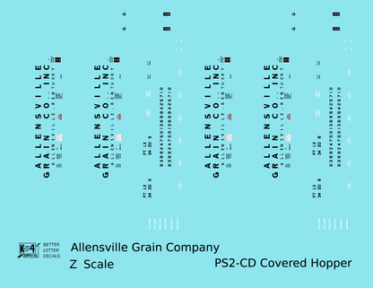 Allensville Grain Co. PS-2CD Covered Hopper Black Kentucky