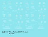 Alton Railroad 40 Ft Boxcar White  - Decal - Choose Scale