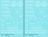 Alton Railroad 40 Ft Boxcar White  - Decal - Choose Scale