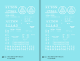 Alton Railroad 40 Ft Boxcar White  - Decal - Choose Scale