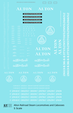 Alton Railroad Steam Locomotive and Caboose White  - Decal - Choose Scale