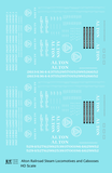 Alton Railroad Steam Locomotive and Caboose White  - Decal - Choose Scale