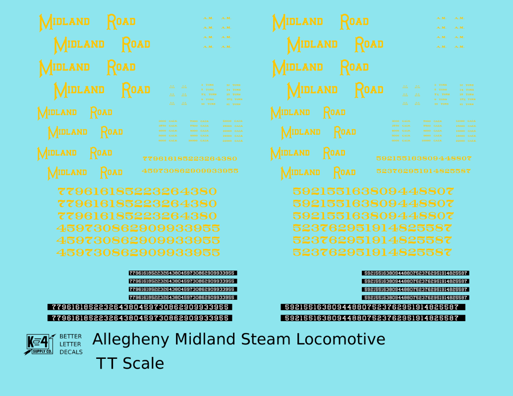 Allegheny Midland Steam Locomotive Yellow