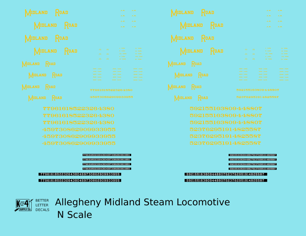 Allegheny Midland Steam Locomotive Yellow
