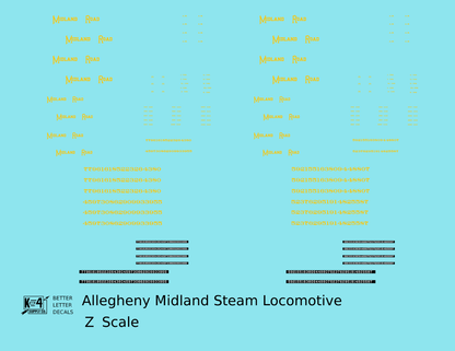 Allegheny Midland Steam Locomotive Yellow