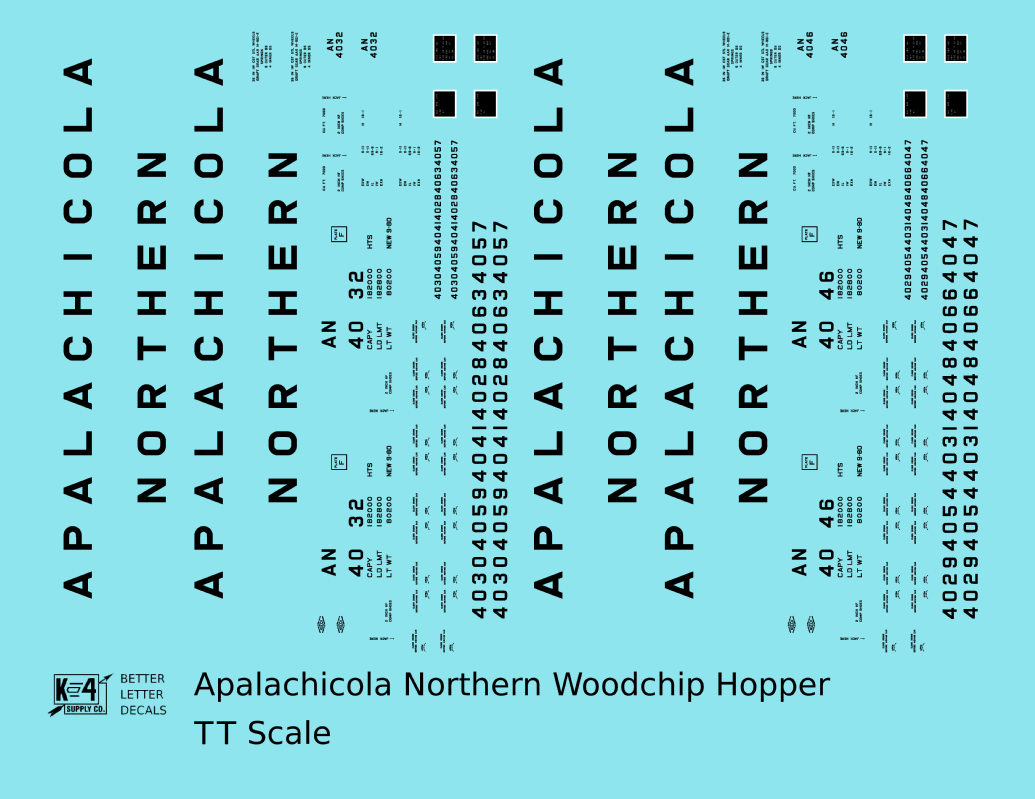 Apalachicola Northern Woodchip Hopper Car Black Port St Joe Route
