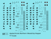 Apalachicola Northern Woodchip Hopper Car Black Port St Joe Route - Decal - Choose Scale