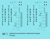 Apalachicola Northern Woodchip Hopper Car Black Port St Joe Route - Decal - Choose Scale