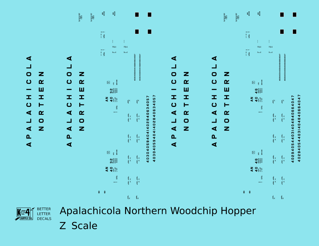 Apalachicola Northern Woodchip Hopper Car Black Port St Joe Route
