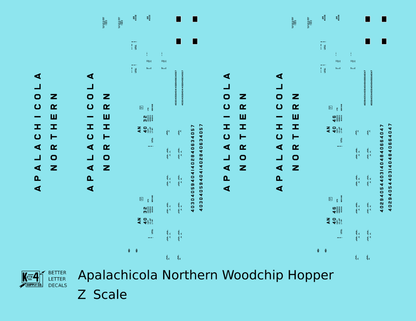 Apalachicola Northern Woodchip Hopper Car Black Port St Joe Route