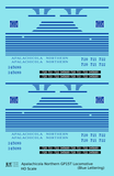 Apalachicola Northern EMD GP15-T Locomotive Blue Port St Joe Route - Decal - Choose Scale