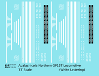 Apalachicola Northern EMD GP15-T Locomotive White Port St Joe Route - Decal - Choose Scale