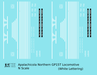 Apalachicola Northern EMD GP15-T Locomotive White Port St Joe Route - Decal - Choose Scale