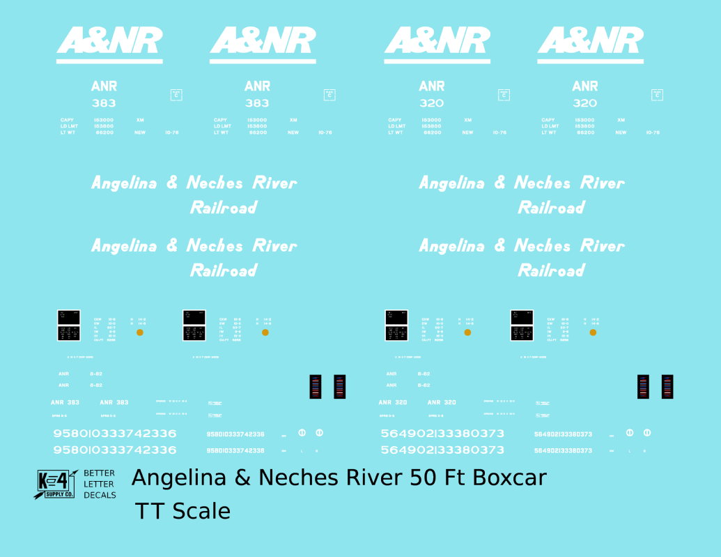 Angelina and Neches River 50 Ft Ribbed Boxcar White