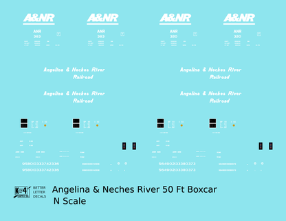 Angelina and Neches River 50 Ft Ribbed Boxcar White