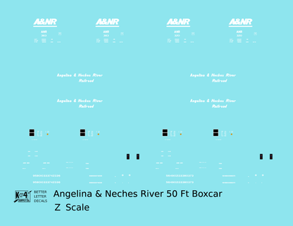 Angelina and Neches River 50 Ft Ribbed Boxcar White