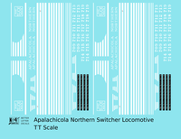 Apalachicola Northern Switcher Diesel Locomotive White Port St Joe Route - Decal - Choose Scale