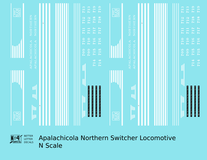 Apalachicola Northern Switcher Diesel Locomotive White Port St Joe Route