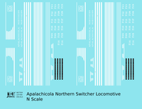 Apalachicola Northern Switcher Diesel Locomotive White Port St Joe Route - Decal - Choose Scale