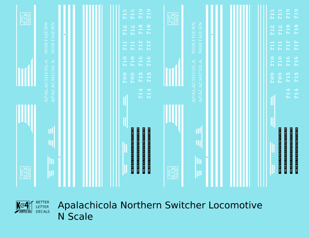 Apalachicola Northern Switcher Diesel Locomotive White Port St Joe Route