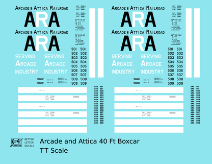 Arcade and Attica 40 Ft Boxcar Black and White