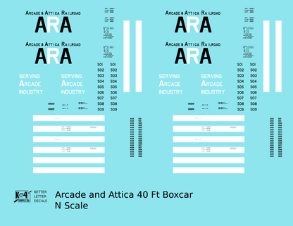 Arcade and Attica 40 Ft Boxcar Black and White