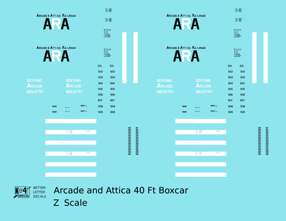 Arcade and Attica 40 Ft Boxcar Black and White