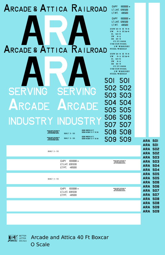 Arcade and Attica 40 Ft Boxcar Black and White