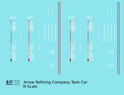 Arrow Refining Co Tank Car White and Red Waco, Texas