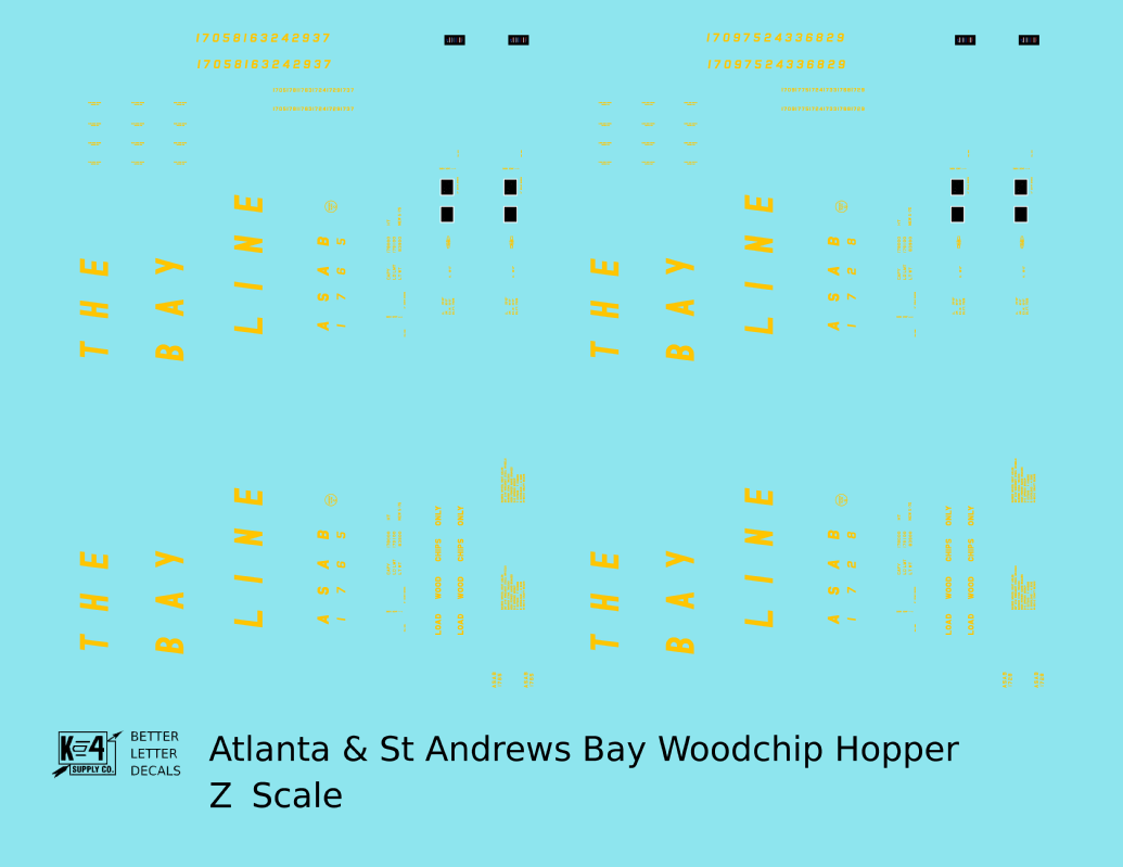 The Bay Line Atlanta and St Andrews Bay Woodchip Hopper Car Yellow