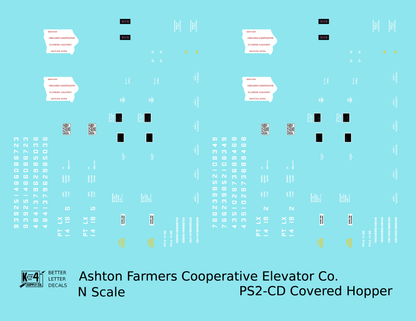 Ashton Iowa Cooperative Elevator PS2-CD Covered Hopper White