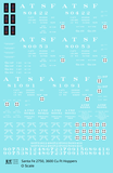 Santa Fe 2750, 3600 Cu Ft Hopper Cars White  - Decal Sheet