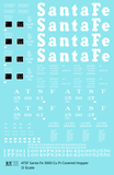 Santa Fe 3000 Cu Ft Covered Hopper White  - Decal - Choose Scale