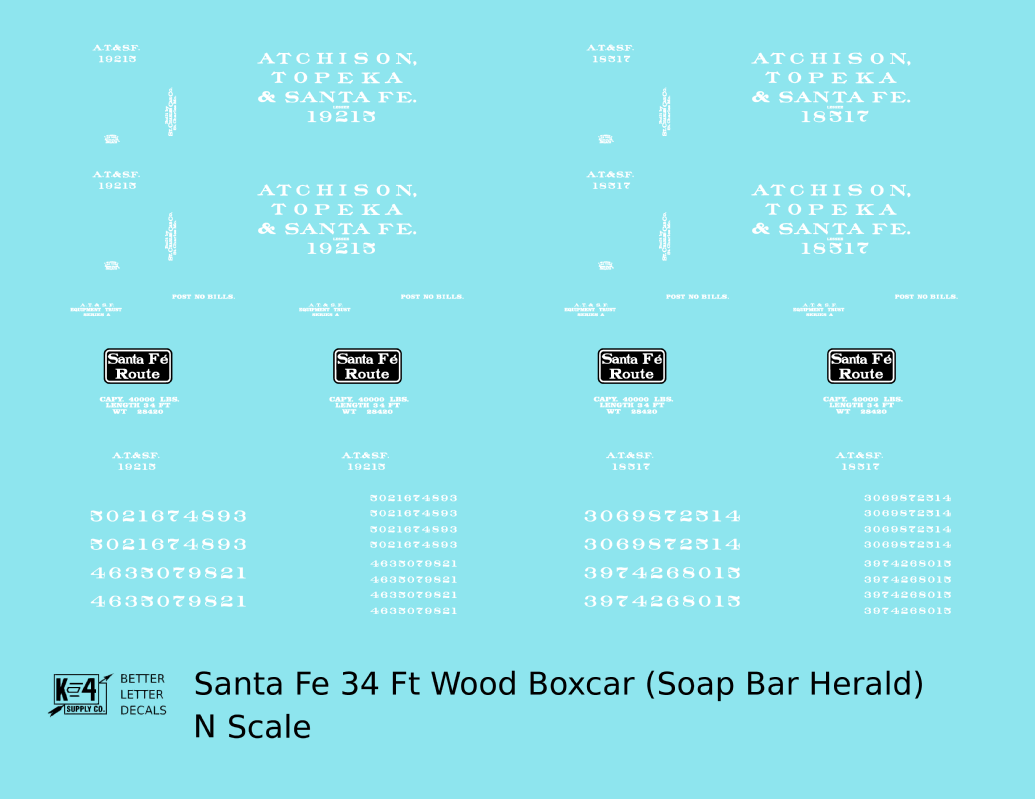 Santa Fe 34 Ft Wood Boxcar White Soap Bar Herald