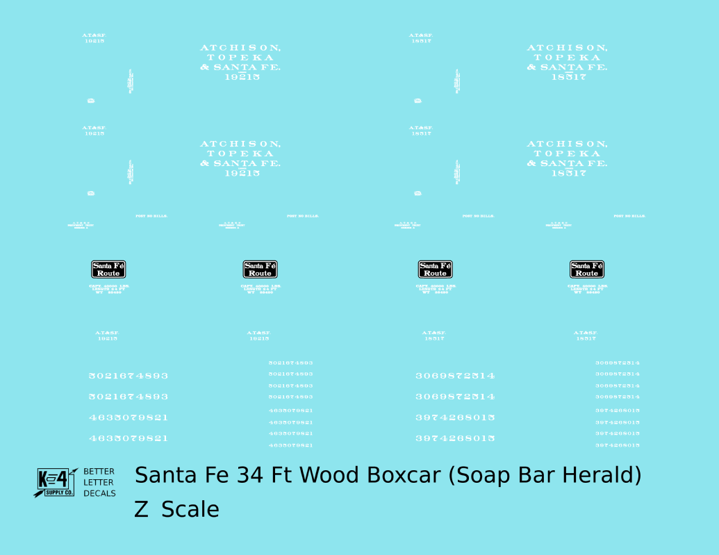 Santa Fe 34 Ft Wood Boxcar White Soap Bar Herald