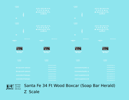 Santa Fe 34 Ft Wood Boxcar White Soap Bar Herald