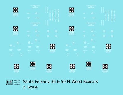 Santa Fe 36 Ft and 50 Ft Wood Boxcar White
