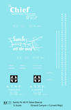 Santa Fe 40 Ft Single Door Boxcar White Chief Curvy Map - Decal - Choose Scale