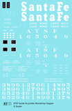 Santa Fe Jumbo Woodchip Hopper White  - Decal Sheet