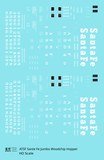 Santa Fe Jumbo Woodchip Hopper White  - Decal - Choose Scale