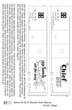 Santa Fe 50 Ft Double Door Boxcar White Chief/Map - Decal