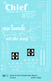 Santa Fe 50 Ft Double Door Boxcar White Chief/Map - Decal - Choose Scale
