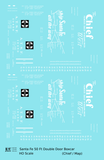 Santa Fe 50 Ft Double Door Boxcar White Chief/Map - Decal - Choose Scale