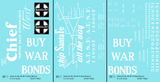 Santa Fe 40 Ft Single Door Boxcar White Chief Buy War Bonds - Decal - Choose Scale
