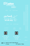 Santa Fe 40 Ft Single Door Boxcar White El Capitan/Map - Decal - Choose Scale