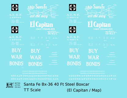 Santa Fe 40 Ft Single Door Boxcar White El Capitan Buy War Bonds