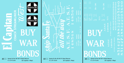 Santa Fe 40 Ft Single Door Boxcar White El Capitan Buy War Bonds