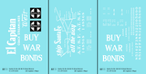 Santa Fe 40 Ft Single Door Boxcar White El Capitan Buy War Bonds - Decal - Choose Scale