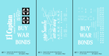 Santa Fe 40 Ft Single Door Boxcar White El Capitan Buy War Bonds - Decal - Choose Scale